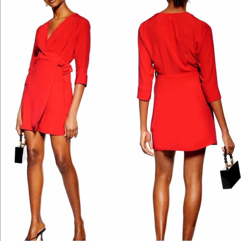 NWT TopShop Red Wrap dress